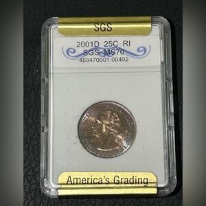 2001-D 25C RI SGS certified MS70